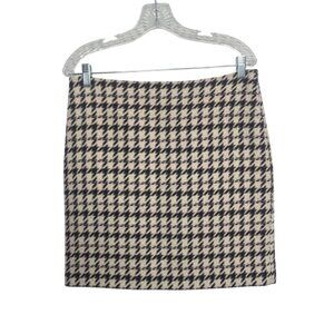 White House Black Market Houndstooth Wool Blend Pencil Skirt Size 8